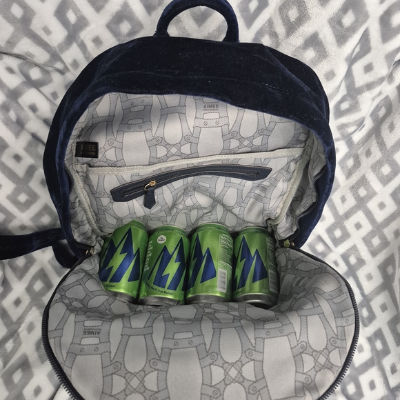Aimee Kestenberg Deep Blue Velvet Backpack - Picture 13 of 16